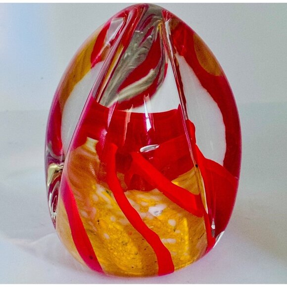 Millville Wheaton Village Signed Magnum Art Glass Paperweight Swirls on Frit 5"H - Picture 7 of 8